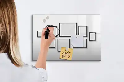 Tablă magnetică pentru scriere și ștergere uscată cu ramă neagră
