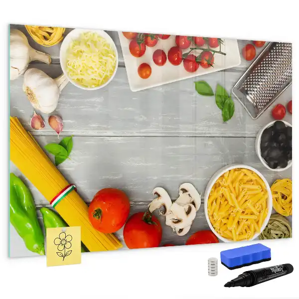 Tablă magnetică cu ștergere uscată pentru ingrediente
