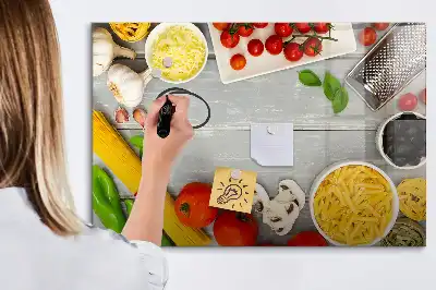 Tablă magnetică cu ștergere uscată pentru ingrediente