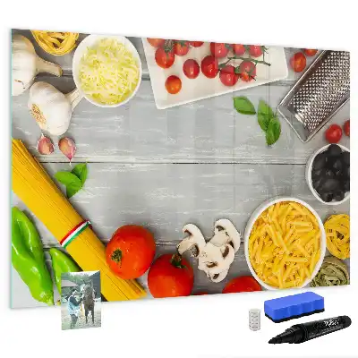 Tablă magnetică cu ștergere uscată pentru ingrediente
