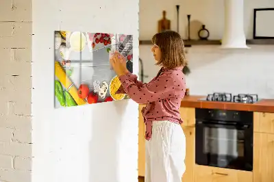 Tablă magnetică cu ștergere uscată pentru ingrediente