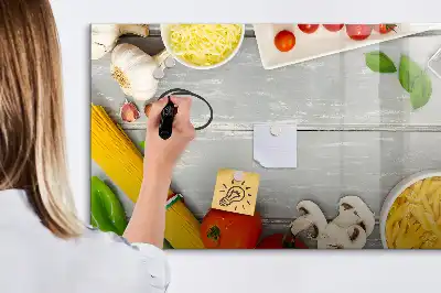 Tablă magnetică cu ștergere uscată pentru ingrediente