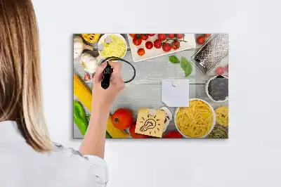 Tablă magnetică cu ștergere uscată pentru ingrediente