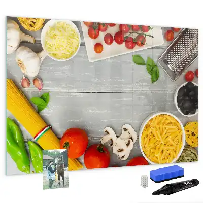 Tablă magnetică cu ștergere uscată pentru ingrediente