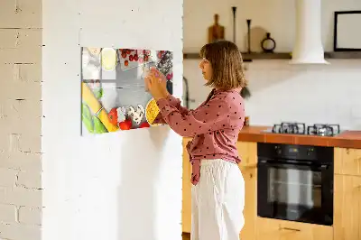 Tablă magnetică cu ștergere uscată pentru ingrediente
