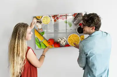 Tablă magnetică cu ștergere uscată pentru ingrediente