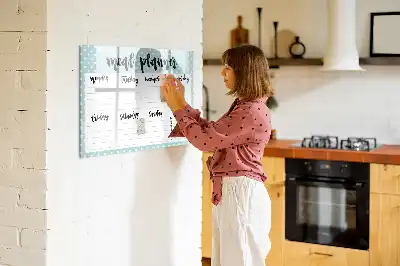 Planificator de mese tablă magnetică cu ștergere uscată