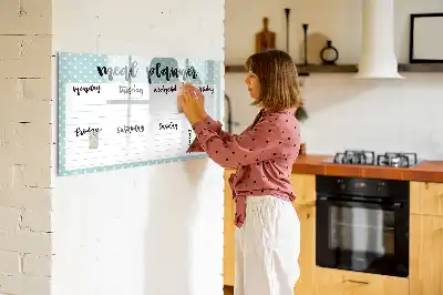 Planificator de mese tablă magnetică cu ștergere uscată