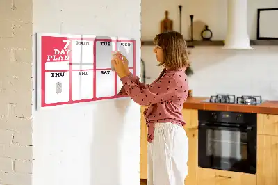 Tablă magnetică cu ștergere uscată planificator săptămânal