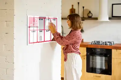Tablă magnetică cu ștergere uscată planificator săptămânal