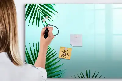 Tablă magnetică cu ștergere uscată cu model frunze de palmier
