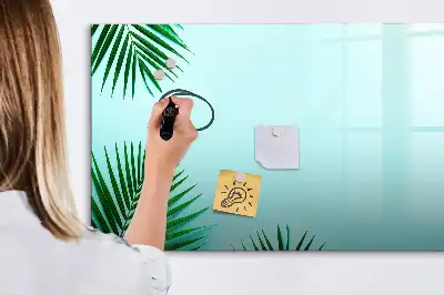 Tablă magnetică cu ștergere uscată cu model frunze de palmier