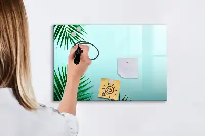 Tablă magnetică cu ștergere uscată cu model frunze de palmier