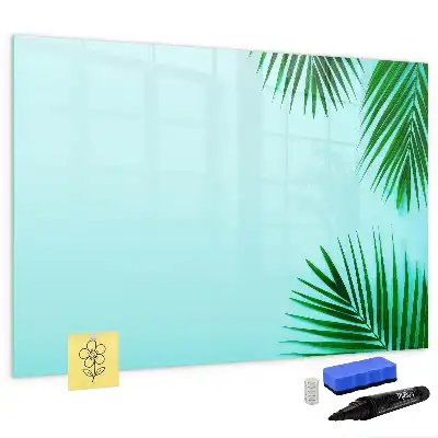 Tablă magnetică cu ștergere uscată cu design frunze exotice