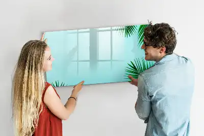 Tablă magnetică cu ștergere uscată cu design frunze exotice