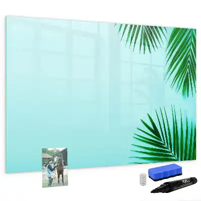 Tablă magnetică cu ștergere uscată cu design frunze exotice