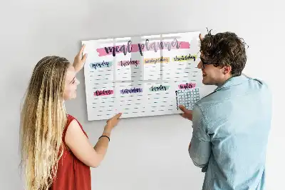 Tablă magnetică cu ștergere uscată pentru meniu săptămânal