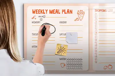 Tablă magnetică cu ștergere uscată planificator de mese în stil retro