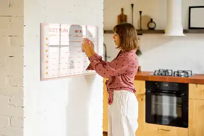Planificator săptămânal de mese cu tablă magnetică pentru ștergere uscată