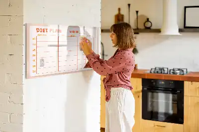 Planificator săptămânal de mese cu tablă magnetică pentru ștergere uscată