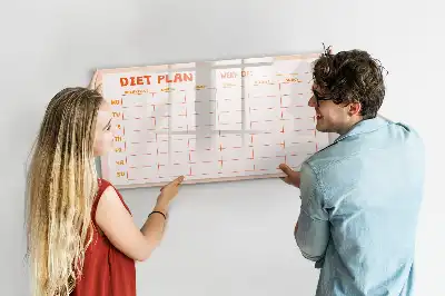 Planificator săptămânal de mese cu tablă magnetică pentru ștergere uscată