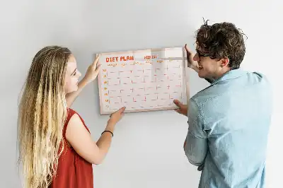 Planificator săptămânal de mese cu tablă magnetică pentru ștergere uscată