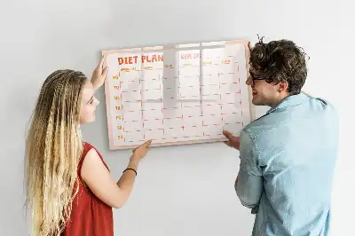 Planificator săptămânal de mese cu tablă magnetică pentru ștergere uscată