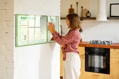 Tablă magnetică cu ștergere uscată pentru meniu săptămânal