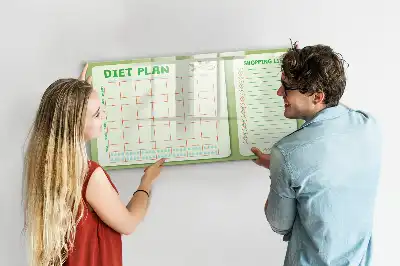 Tablă magnetică cu ștergere uscată pentru meniu săptămânal