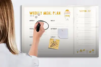 Tablă magnetică cu ștergere uscată pentru orare de mese
