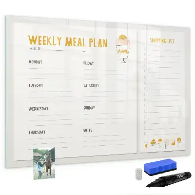 Tablă magnetică cu ștergere uscată pentru orare de mese
