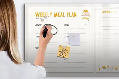 Tablă magnetică cu ștergere uscată pentru orare de mese