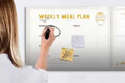 Tablă magnetică cu ștergere uscată pentru orare de mese