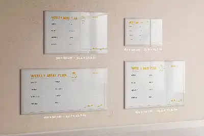 Tablă magnetică cu ștergere uscată pentru orare de mese