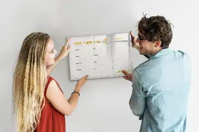 Tablă magnetică cu ștergere uscată pentru orare de mese