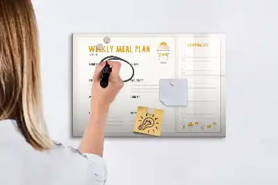 Tablă magnetică cu ștergere uscată pentru orare de mese
