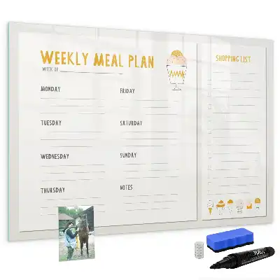 Tablă magnetică cu ștergere uscată pentru orare de mese