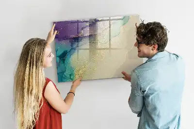 Tablă magnetică cu ștergere uscată model cu abstracție elegantă