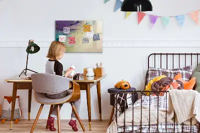 Tablă magnetică cu ștergere uscată model cu abstracție elegantă