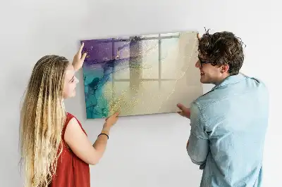 Tablă magnetică cu ștergere uscată model cu abstracție elegantă