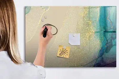 Tablă magnetică cu ștergere uscată cu model de marmură colorată