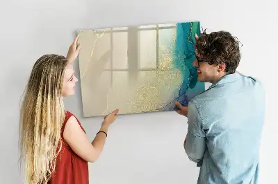 Tablă magnetică cu ștergere uscată cu model de marmură colorată