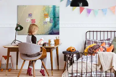 Tablă magnetică cu ștergere uscată cu model de marmură colorată