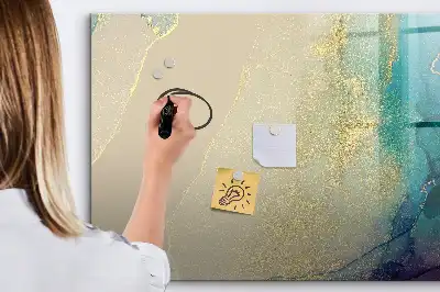 Tablă magnetică cu ștergere uscată cu model de marmură colorată