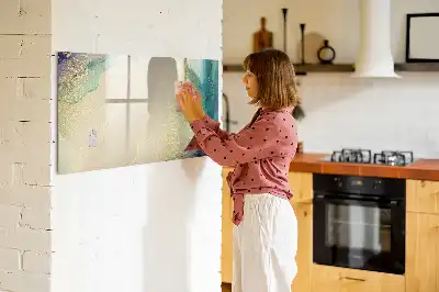 Tablă magnetică cu ștergere uscată cu model de marmură colorată