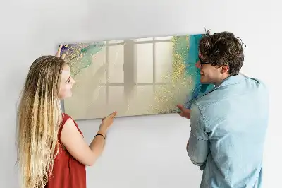 Tablă magnetică cu ștergere uscată cu model de marmură colorată