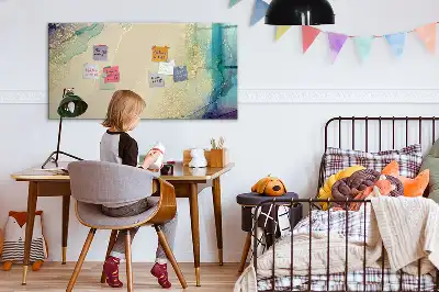 Tablă magnetică cu ștergere uscată cu model de marmură colorată