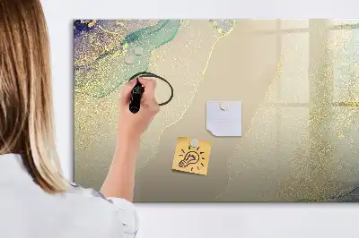 Tablă magnetică cu ștergere uscată cu model de marmură colorată