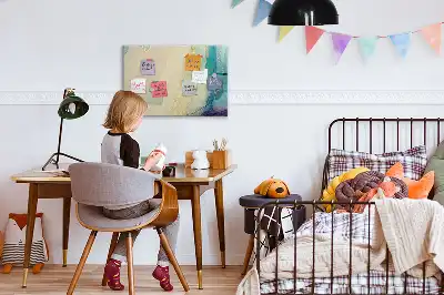 Tablă magnetică cu ștergere uscată cu model de marmură colorată