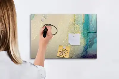Tablă magnetică cu ștergere uscată cu model de marmură colorată